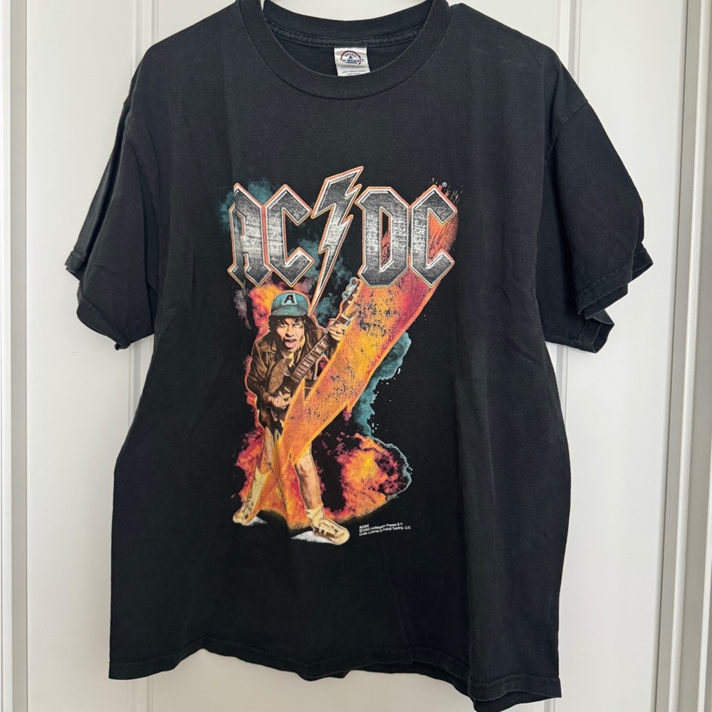 Retro 2004 AC/DC High Voltage Album Cover Angus Young Lightning T-Shirt